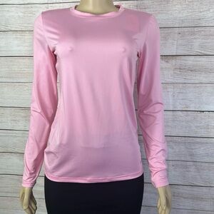 Baleaf Women Pink Long Sleeve Active Sports Top Blouse Shirt Size Small